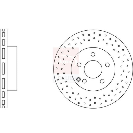 Apec 2 x Perforated/Vented Front Brake Discs SDK6649