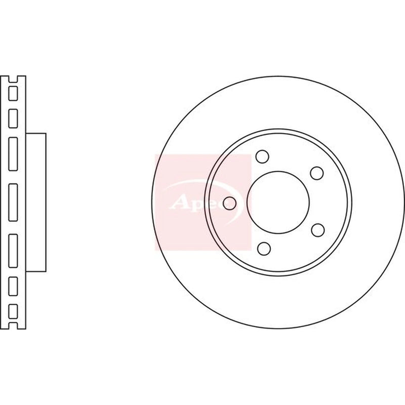Apec 2 x Vented Front Brake Discs DSK2314