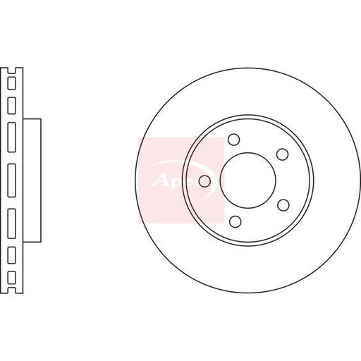 Apec 2 x Vented Front Brake Discs DSK2314
