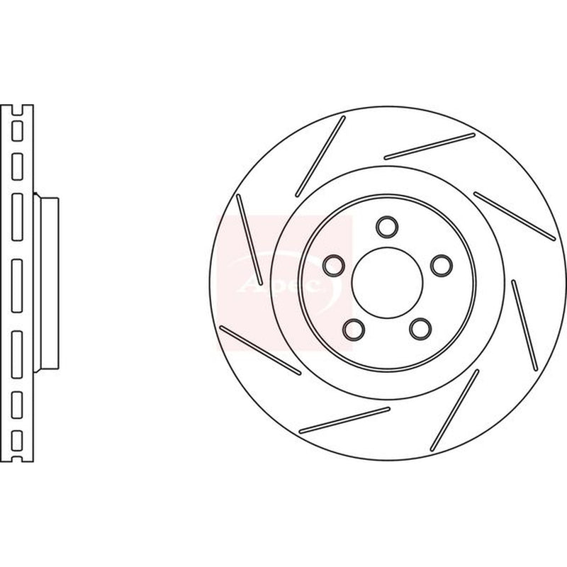 Apec 2 x Slotted/Internally Vented Front Brake Discs DSK2633