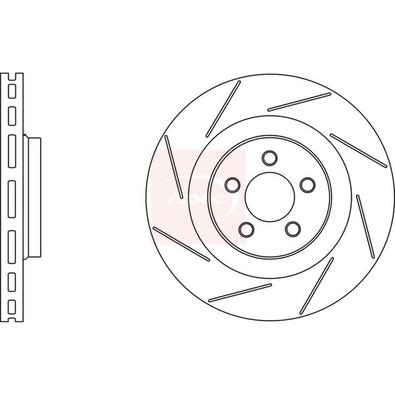 Apec 2 x Slotted/Internally Vented Front Brake Discs DSK2633