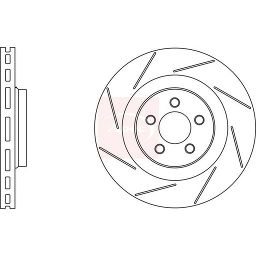 Apec 2 x Slotted/Internally Vented Front Brake Discs DSK2633