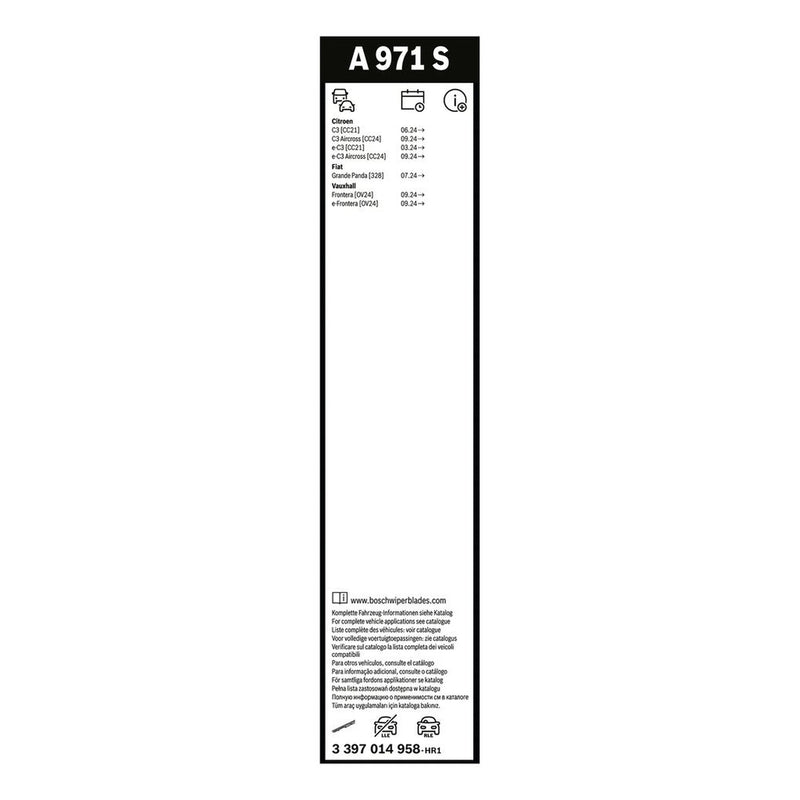 Bosch Wiper Wiper Blade Set 550mm + 400mm — A971S