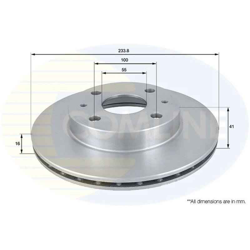Comline 2 x Internally Vented Front Brake Discs ADC0612V