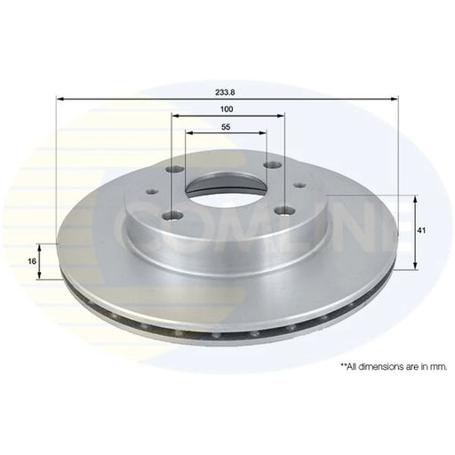 Comline 2 x Internally Vented Front Brake Discs ADC0612V