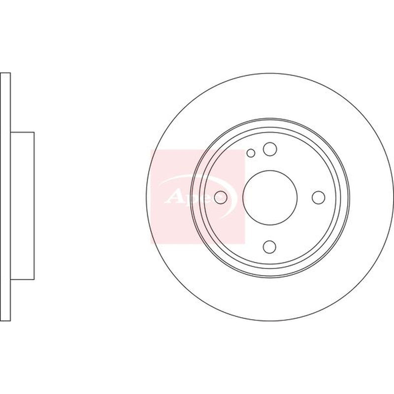 Apec 2 x Solid Rear Brake Discs DSK3327