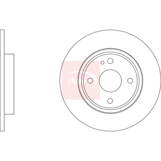 Apec 2 x Solid Rear Brake Discs DSK3327