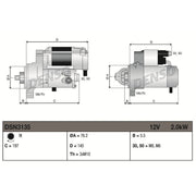 Denso Starter Motor 12V 2kW 9 Teeth DSN3135