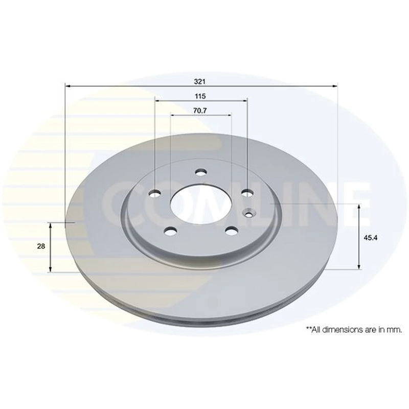 Comline 2 x Front Brake Discs ADC2968V