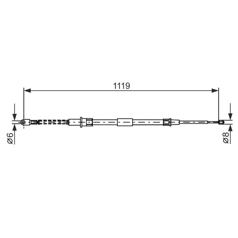 Bosch Handbrake Cable Right Rear 1 987 477 683