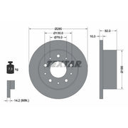Textar 2 x Solid Rear Brake Discs 92116203