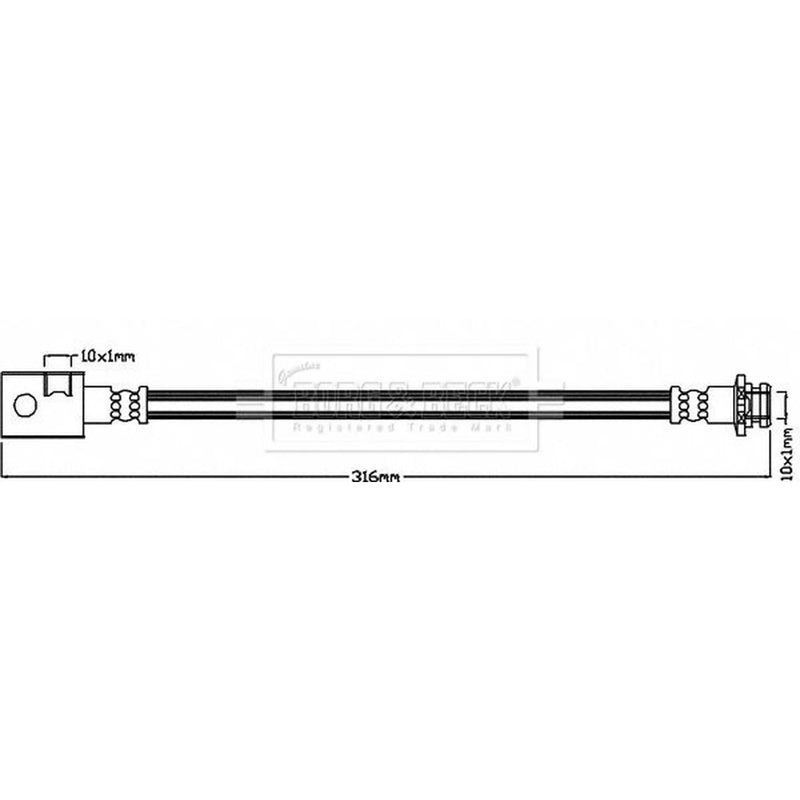 Borg & Beck Brake Hydraulic Hose Line Rear Left BBH8245