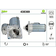 Valeo Starter Motor 12V 2.1kW 9 Teeth 438369
