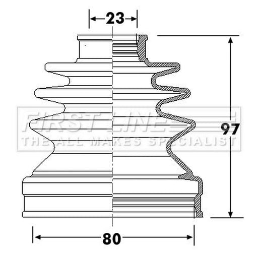 First Line Drive Shaft Bellow Kit Front Left FCB6310