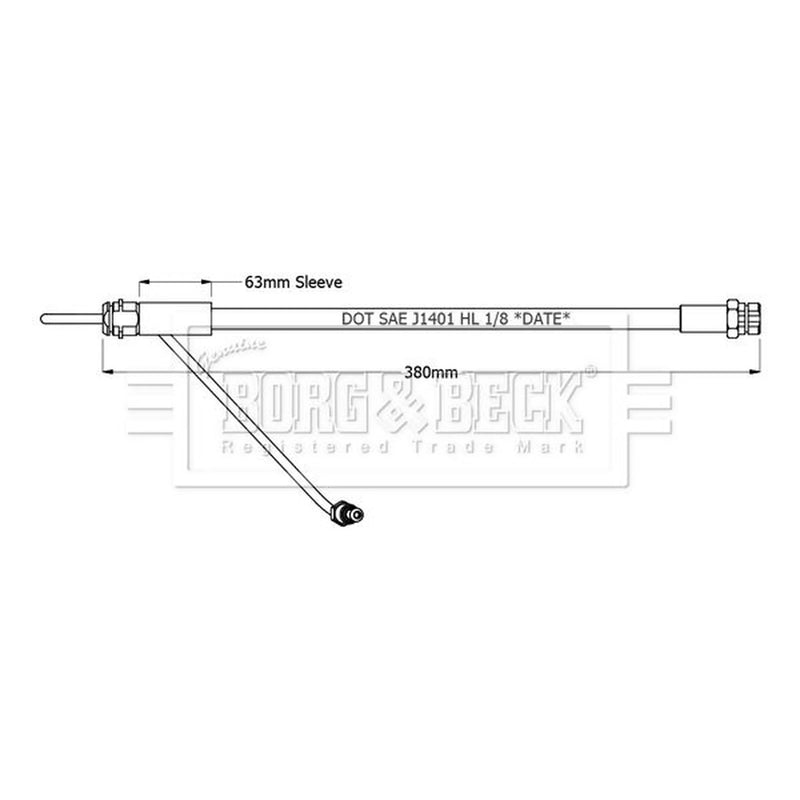 Borg & Beck Brake Hydraulic Hose Line Front Right BBH8942