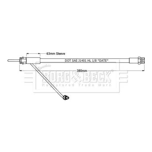 Borg & Beck Brake Hydraulic Hose Line Front Right BBH8942