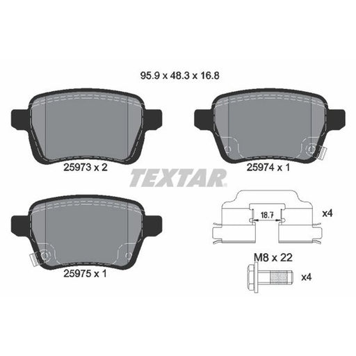 Textar Rear Brake Pad Set 2597301