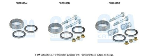 BM Catalysts FK70615C Exhaust Pipe Mounting Fitting Kit Fits Toyota Avensis BM - Town Parts
