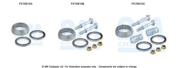 BM Catalysts FK70615C Exhaust Pipe Mounting Fitting Kit Fits Toyota Avensis BM - Town Parts