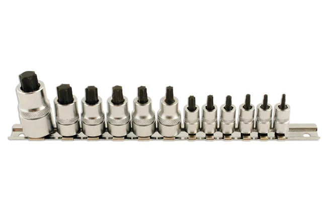 Laser Tools Stubby Star Socket Bit Set 1/4"D, 3/8"D, 1/2"D 12pc - PL