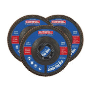 Faithfull Zirconia Abrasive Jumbo Flap Disc 115 x 22mm 40 Grit (3 Pack)