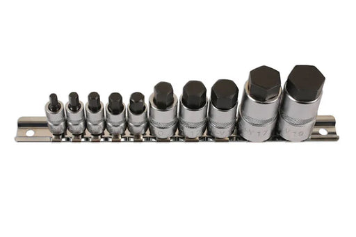 Laser Tools Hex Socket Bit Set 1/4"D, 3/8"D, 1/2"D 10pc - PL