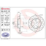 Brembo Xtra 2 x Perforated Rear Brake Discs 08.A147.1X
