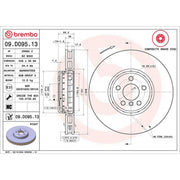 Brembo 2 x Aluminium Front Brake Disc Hub Brake Discs 09.D094.13
