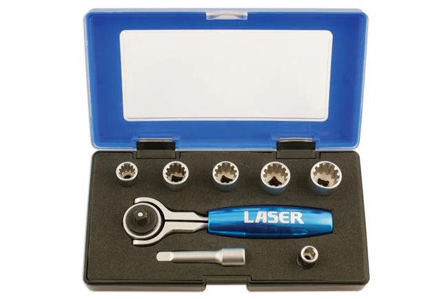 Laser Tools Alldrive® Socket Set 1/4"D 8pc - PL