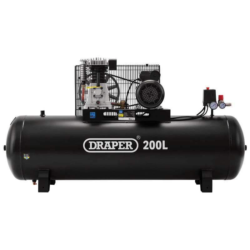 Draper Air Compressor DA200/369S 200L 2.2kW/3HP