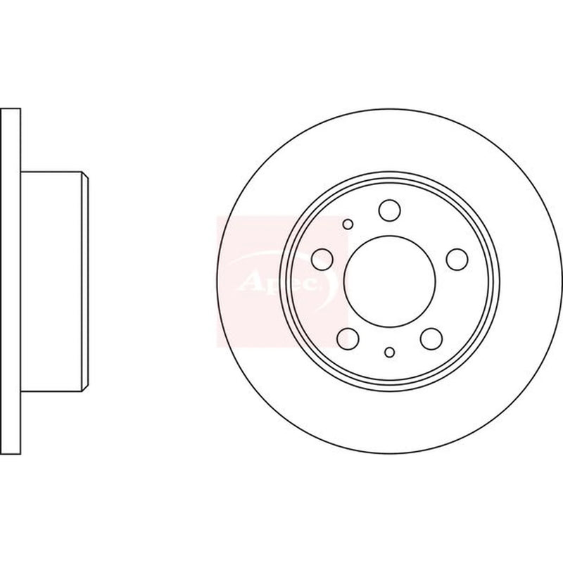Apec 2 x Solid Rear Brake Discs DSK3777