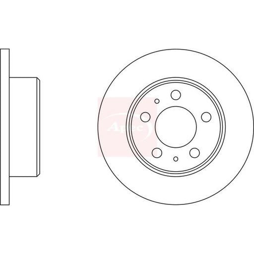 Apec 2 x Solid Rear Brake Discs DSK3777