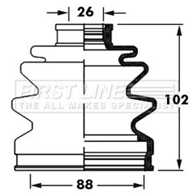 First Line Drive Shaft Bellow Kit Front Left FCB2388