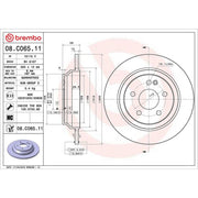 Brembo 2 x Solid Rear Brake Discs 08.C065.11