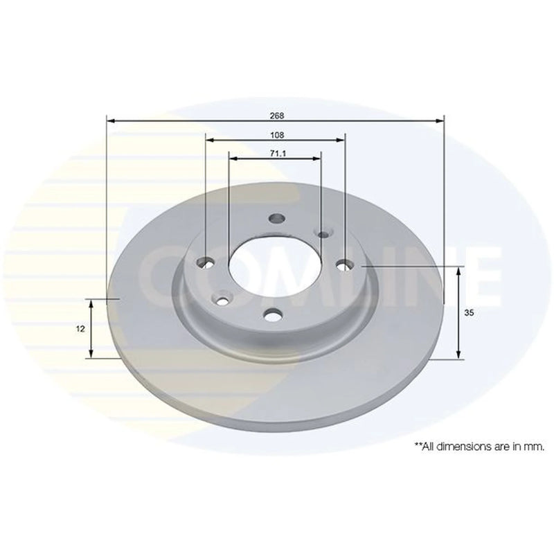 Comline 2 x Solid Rear Brake Discs ADC5085