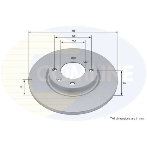 Comline 2 x Solid Rear Brake Discs ADC5085