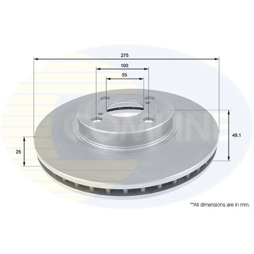 Comline 2 x Front Brake Discs ADC01114V