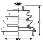 Borg & Beck Drive Shaft Bellow Kit Rear Left BCB6281