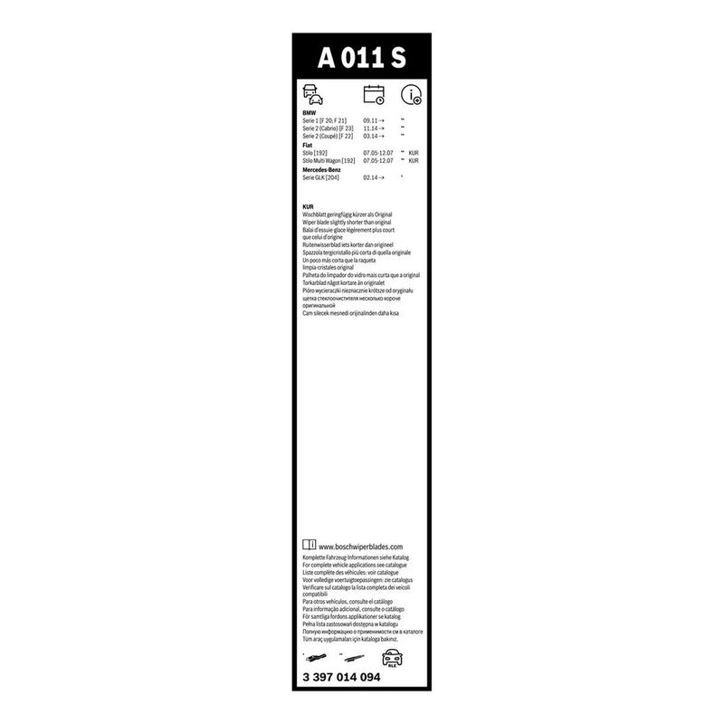 Bosch Aerotwin Wiper Blade Set 550mm + 450mm — A011S OE 61612219148