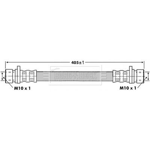 Borg & Beck Brake Hydraulic Hose Line Rear Left BBH6787