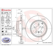 Brembo 2 x Rear Brake Discs 09.A772.11