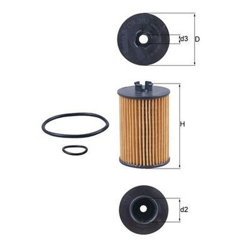 Mahle Engine Oil Filter OX 382D