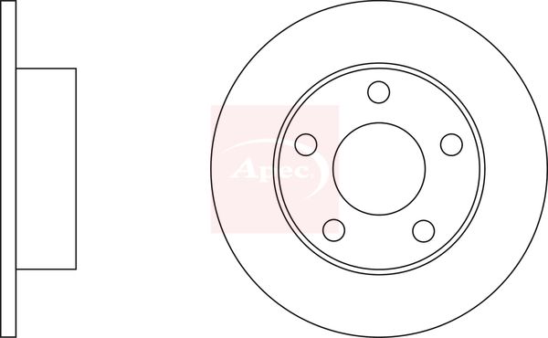 Apec 2 x Brake Disc Set Solid