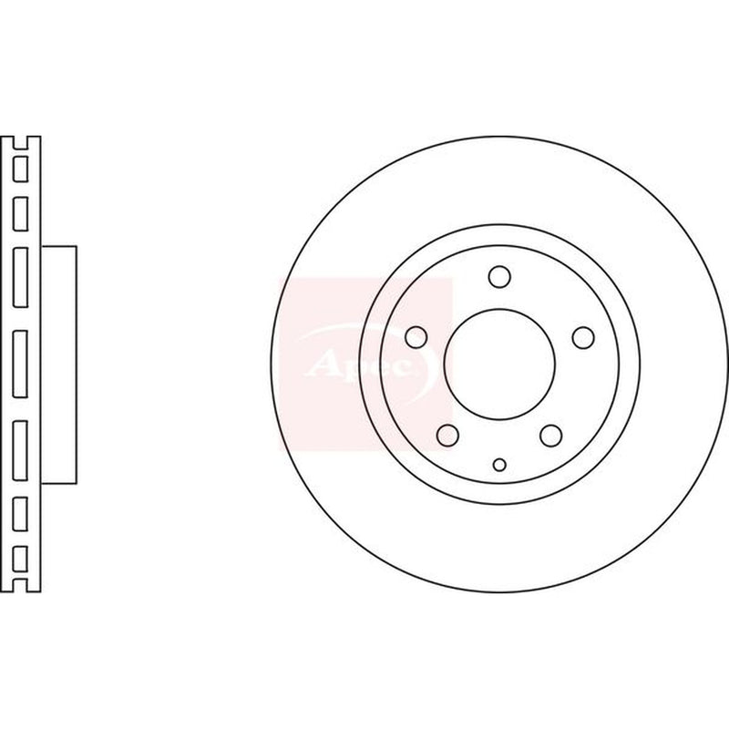 Apec 2 x Vented Front Brake Discs DSK2416
