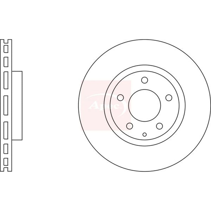 Apec 2 x Vented Front Brake Discs DSK2416