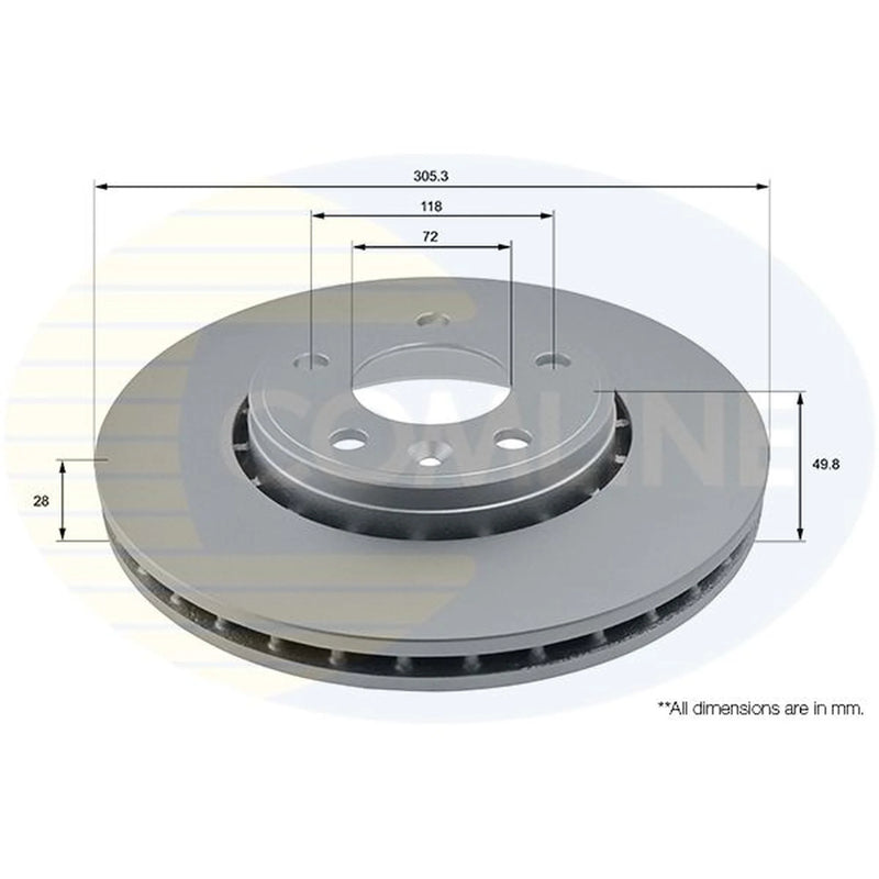 Comline 2 x Front Brake Discs ADC1110V