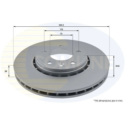 Comline 2 x Front Brake Discs ADC1110V