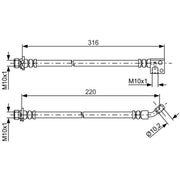 Bosch Brake Hydraulic Hose Line Rear Left 1 987 481 801