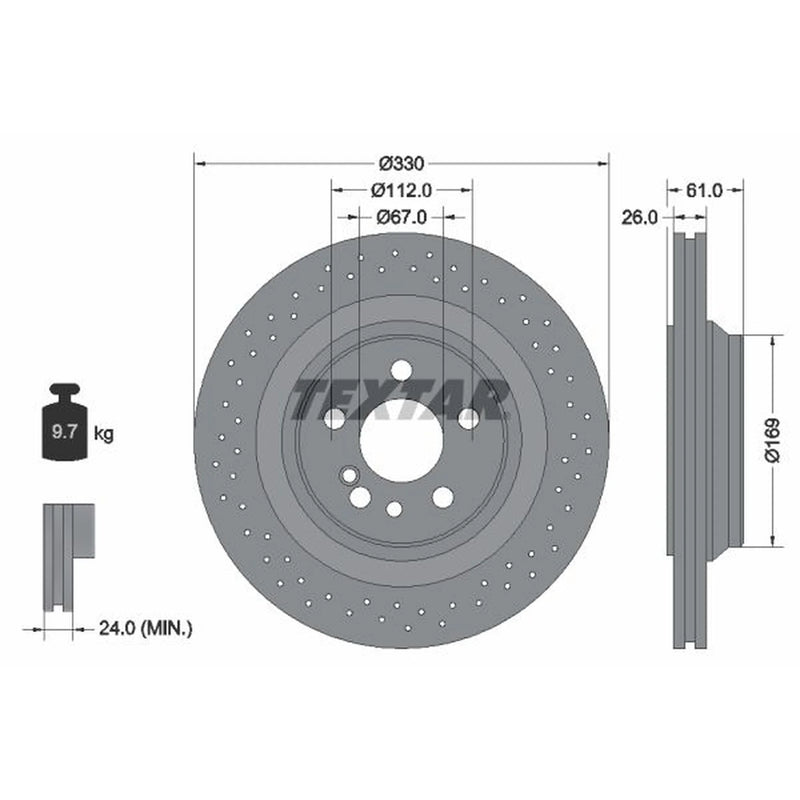Textar Rear Brake Discs 92124300