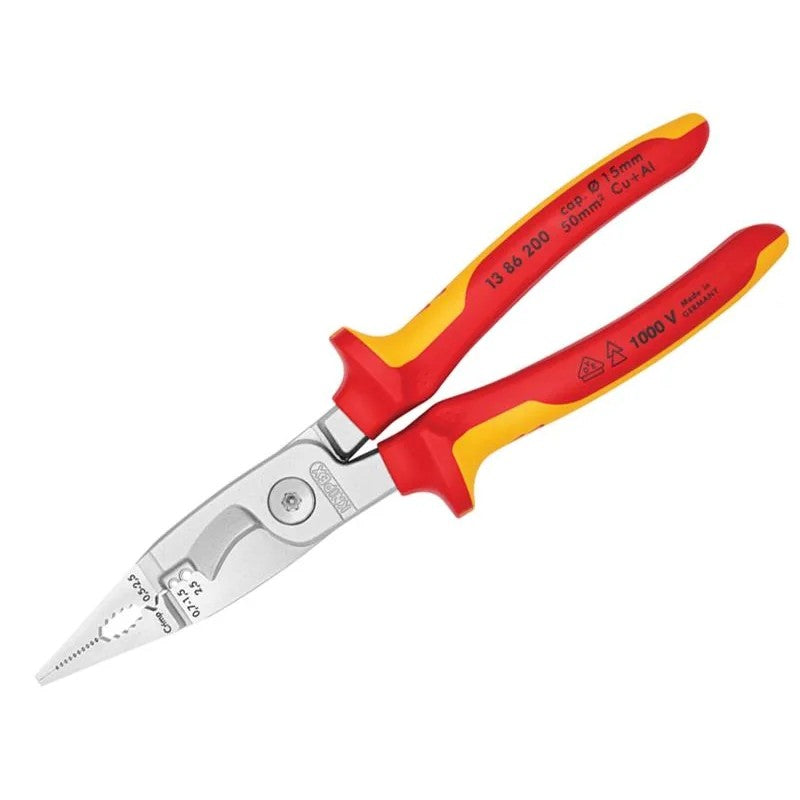 KNIPEX VDE Multifunctional Installation Pliers 200mm - 13 86 200 SB